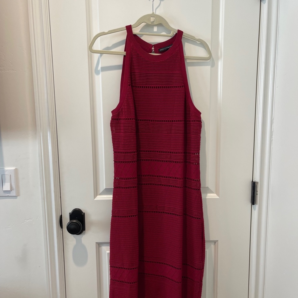 Maroon Halter Sweater Dress